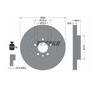 Disco freno TEXTAR 92307705 anteriore, ventilato, altamente carbonizzato, 1 Pezzo
