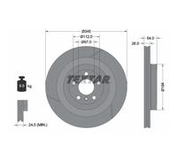 Disco freno TEXTAR 92307905 posteriore, ventilato, perforato, altamente carbonizzato, 1 Pezzo