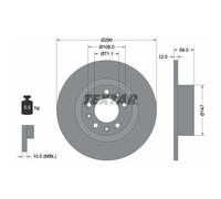 Disco freno TEXTAR 92313603 posteriore, pieno, 1 Pezzo