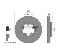 Disco freno TEXTAR 92320303 anteriore, ventilato, 1 Pezzo