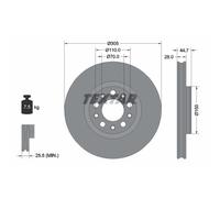 Disco freno TEXTAR 92326305 anteriore, ventilato, altamente carbonizzato, 1 Pezzo