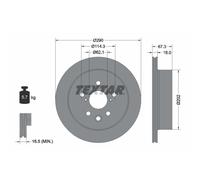 Disco freno TEXTAR 92334403 posteriore, ventilato, 1 Pezzo