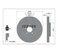 Disco freno TEXTAR 92337103 anteriore, ventilato, 1 Pezzo