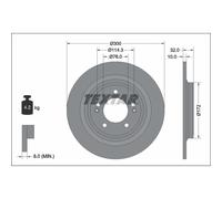 Disco freno TEXTAR 92337203 posteriore, pieno, 1 Pezzo
