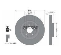 Disco freno TEXTAR 92342803 anteriore, ventilato, 1 Pezzo
