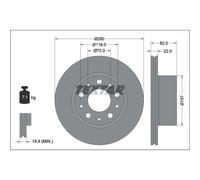 Disco freno TEXTAR 92344903 posteriore, ventilato, 1 pezzo
