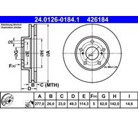 Disco freno TOYOTA AURIS 1.2 24.0126-0184.1