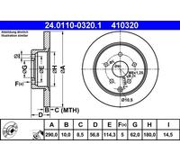 Disco freno TOYOTA COROLLA Verso 1.6 24.0110-0320.1 (1 pz)