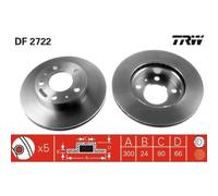 Disco freno TRW DF2722 anteriore, ventilato, 1 Pezzo