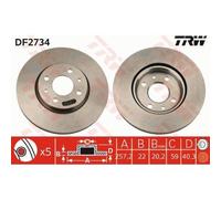 Disco freno TRW DF2734 anteriore, ventilato, 1 Pezzo