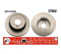 Disco freno TRW DF4194S anteriore, ventilato, altamente carbonizzato, 1 Pezzo