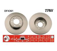 Disco freno TRW DF4361 anteriore, ventilato, altamente carbonizzato, 1 Pezzo