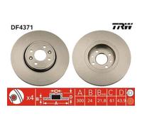 2x Disco freno ventilato DF4371 TRW per RENAULT GRAND SCÉNIC II SCÉNIC II