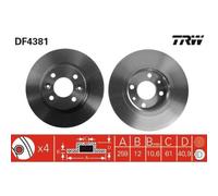 Disco freno TRW LUC DF4381 anteriore, pieno, 1 Pezzo