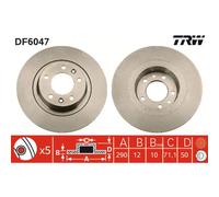 Disco freno TRW DF6047 posteriore, pieno, 1 Pezzo