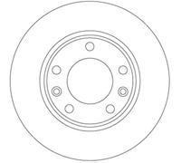 Disco freno TRW DF6910 posteriore, pieno, 1 Pezzo