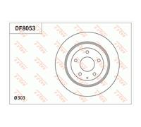 Disco freno TRW DF8053 posteriore, pieno, 1 Pezzo