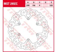 Disco freno TRW MST295E, 1 Pezzo
