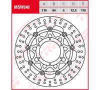 Disco freno TRW MSW240, 1 Pezzo