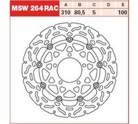 TRW MSW264RAC Disco freno