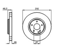 Disco freno ventilato 0 986 478 625 BOSCH per MERCEDES-BENZ CLASSE C CLASSE E