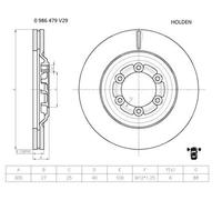Bosch Discofreno 0 986 479 V29 per Isuzu D-MAX II (TFR, TFS) 1.9 2017-2022