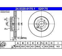 ATE 24.0320-0175.1 - Power Disc Disco Freno