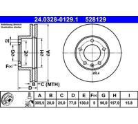 Disco freno ATE Power Disc 24.0328-0129.1, 1 pezzo