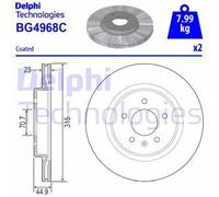 DELPHI BG4968C Disco freno