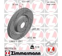 Disco freno ventilazione interna 100.3356.54 ZIMMERMANN per AUDI PORSCHE