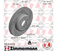 Disco freno ventilazione interna 150.3483.55 ZIMMERMANN per BMW 5 Touring 5