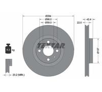 Disco freno TEXTAR 92053503 anteriore, ventilato, 1 Pezzo