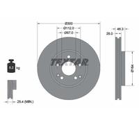 Textar Disco freno 92106005 anteriore ventilato altamente carbonizzato 1 pezzo