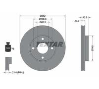 Textar Disco freno 92292703 anteriore ventilato 262 mm per FORD Fiesta VII (2020-2022)