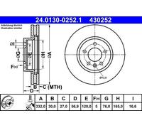 Disco freno VW AMAROK 2.0 TSI 24.0130-0252.1