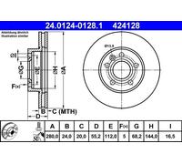 Disco freno VW TRANSPORTER T4 2.0 24.0124-0128.1 (1 pz)