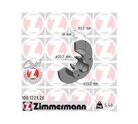 Disco Freno Zimmermann 100.1229.20 Coat Z per Audi Assale Posteriore