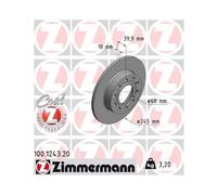 2x Disco freno pieno 100.1243.20 ZIMMERMANN per AUDI A4 B6 A4 B6 Avant