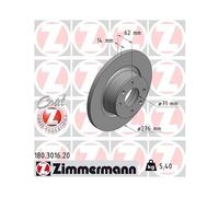 2x Disco freno pieno 180.3016.20 ZIMMERMANN per CITROËN C5 I C5 I Break C5 II