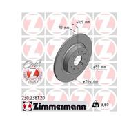 Disco Freno Zimmermann 230.2381.20 Coat Z per Fiat Assale Posteriore