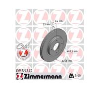 2x ZIMMERMANN 250.1363.20 Coat Z Disco freno Anteriore 258mm