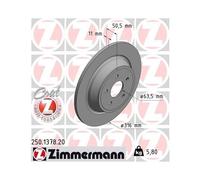 2x Disco freno pieno 250.1378.20 ZIMMERMANN per FORD KUGA II MONDEO V Turnier