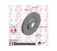 Disco Freno Zimmermann 250.1383.20 Coat Z per Ford Assale Anteriore