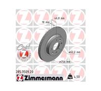 2x Disco freno ventilazione interna 285.3509.20 ZIMMERMANN per HYUNDAI i20 I