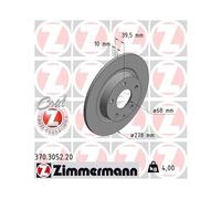Disco Freno Zimmermann 370.3052.20 Coat Z per Mazda Assale Posteriore