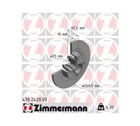 Disco Freno Zimmermann 470.2420.00 per Renault Assale Posteriore