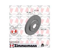Disco Freno Zimmermann 540.5312.20 Coat Z per Suzuki Assale Anteriore