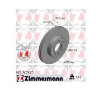 Disco Freno Zimmermann 600.3209.20 Coat Z per Ford Vag Assale Anteriore