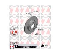Disco Freno Zimmermann 600.3217.20 Coat Z per Vag Assale Posteriore