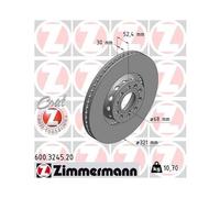 Disco Freno Zimmermann 600.3245.20 Coat Z per Vag Assale Anteriore